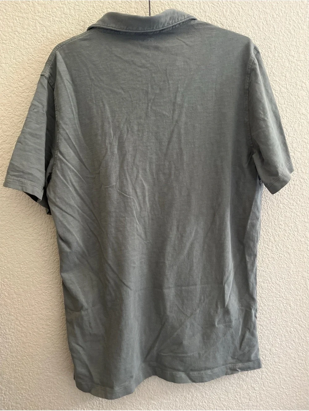 J Crew Green Garment Dyed Slub Cotton Polo Men’s Size LT